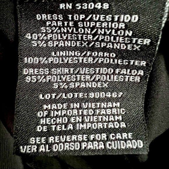 Morgan & Co. Black Swing Dress Lace Bodice with Nude Underlay Pleated Skirt 3/4 - Picture 12 of 13